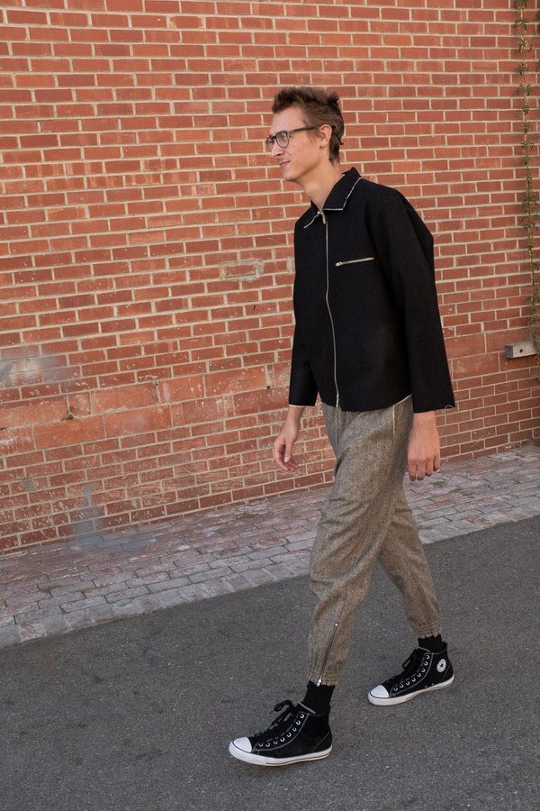 Camiel Fortgens Wool Track Pants - Herringbone | Garmentory