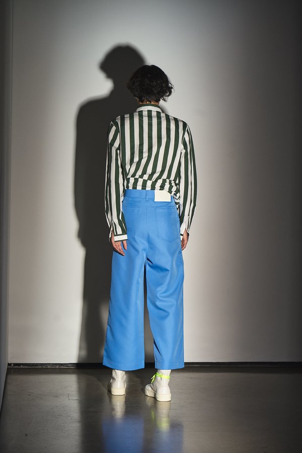 Sunnei Cropped Wide Leg Trouser - Light Blue