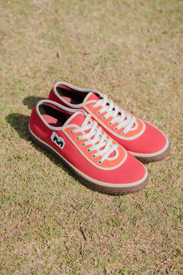 Marni Low Top Canvas Sneaker - Lipstick Orange Marni Low Top Canvas Sneaker - Lipstick Orange