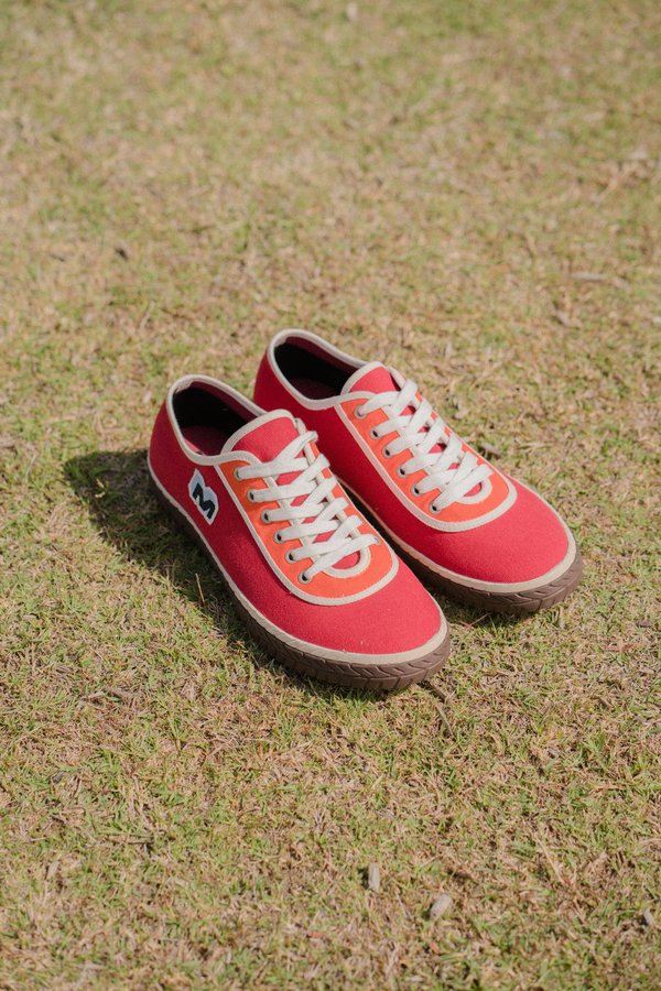 Marni Low Top Canvas Sneaker - Lipstick Orange Marni Low Top Canvas Sneaker - Lipstick Orange