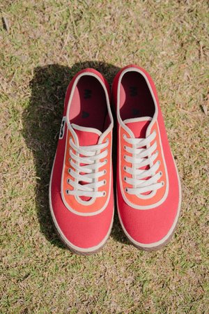 Marni Low Top Canvas Sneaker - Lipstick Orange Marni Low Top Canvas Sneaker - Lipstick Orange