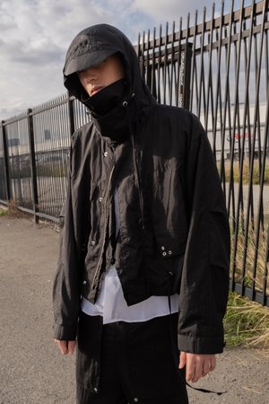 Bed J.W. Ford Nylon Hoodie Cowboy Strap Bomber Jacket | Garmentory
