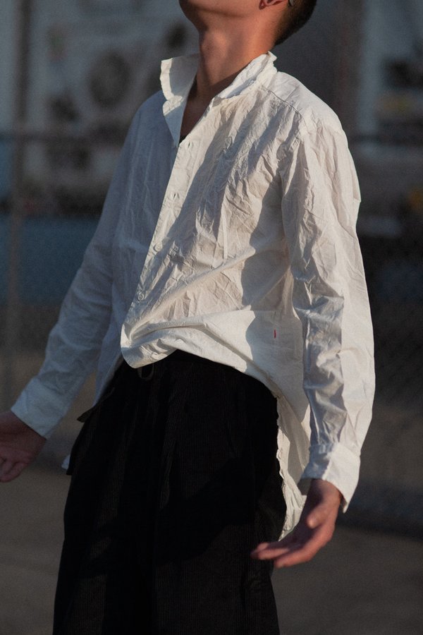 トップス CASEY CASEY PAPER COTTON SHIRTS Casey Casey Paper Cotton Shirt in Navy Blue | Santa Fe Dry