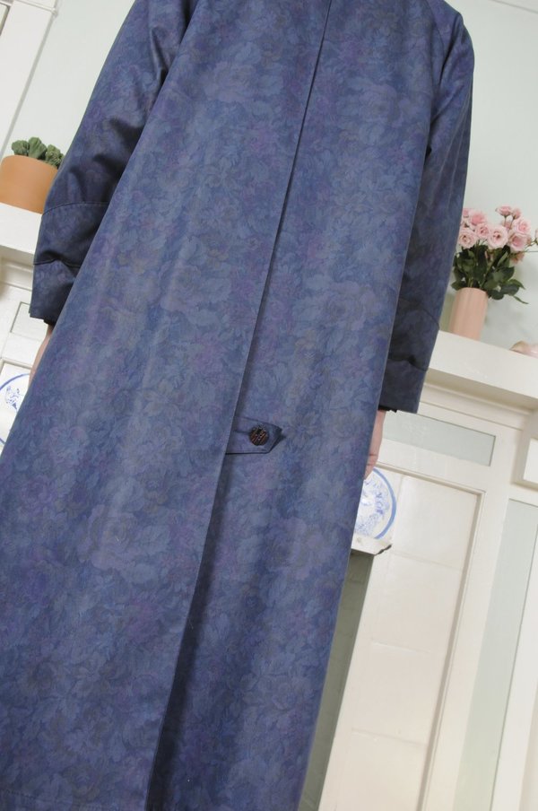 Weird Sisters Vintage London Fog Trench Coat - Navy Floral