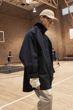 Camiel Fortgens Rubberized Football Mackintosh Coat - BLUE Camiel Fortgens Rubberized Football Mackintosh Coat - BLUE