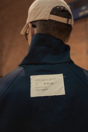 Camiel Fortgens Rubberized Football Mackintosh Coat - BLUE Camiel Fortgens Rubberized Football Mackintosh Coat - BLUE
