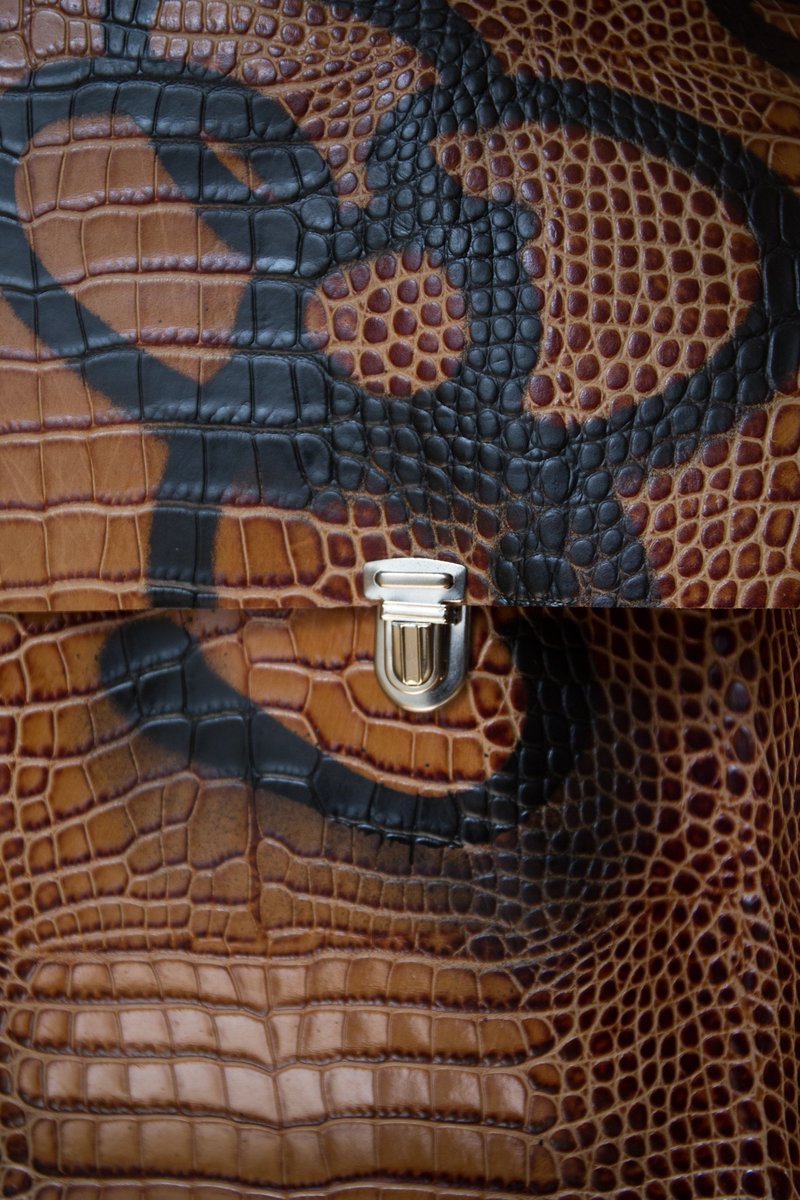 【CAMIEL FORTGENS】 BRIEFCASE Camiel Fortgens Leather Briefcase - Sprayed Snake | Garmentory