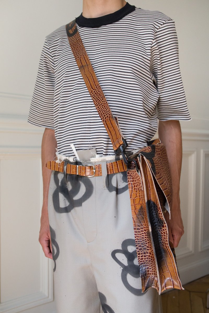 Pebble Leather Briefcase by Camiel Fortgens- La Garçonne