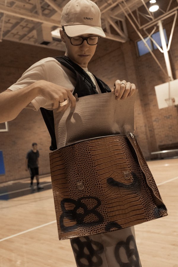 【CAMIEL FORTGENS】 BRIEFCASE Camiel Fortgens Leather Briefcase - Sprayed Snake | Garmentory