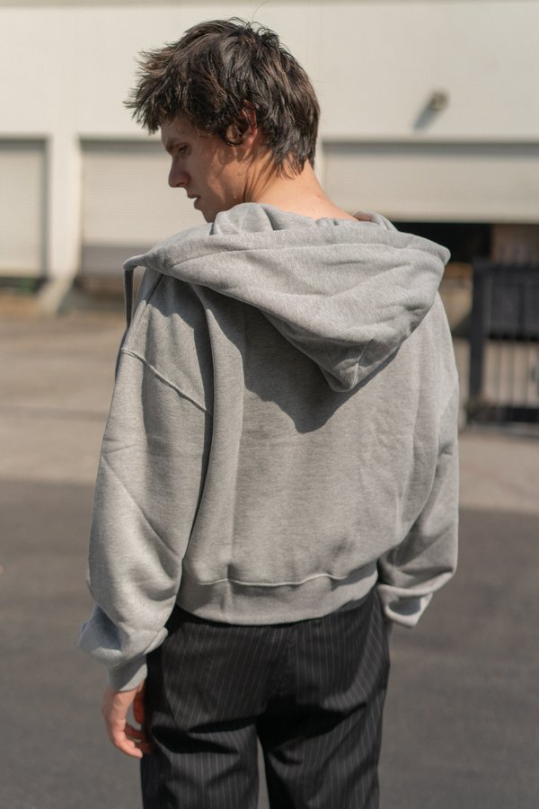 Tyrone Grey Wide Neck Hoodie | Garmentory