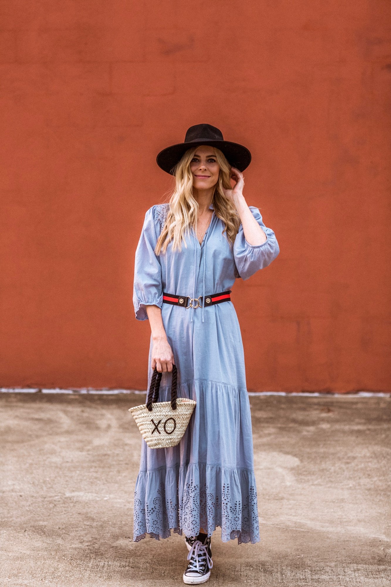 Apiece Apart Granada Eyelet Maxi Dress - Periwinkle | Garmentory