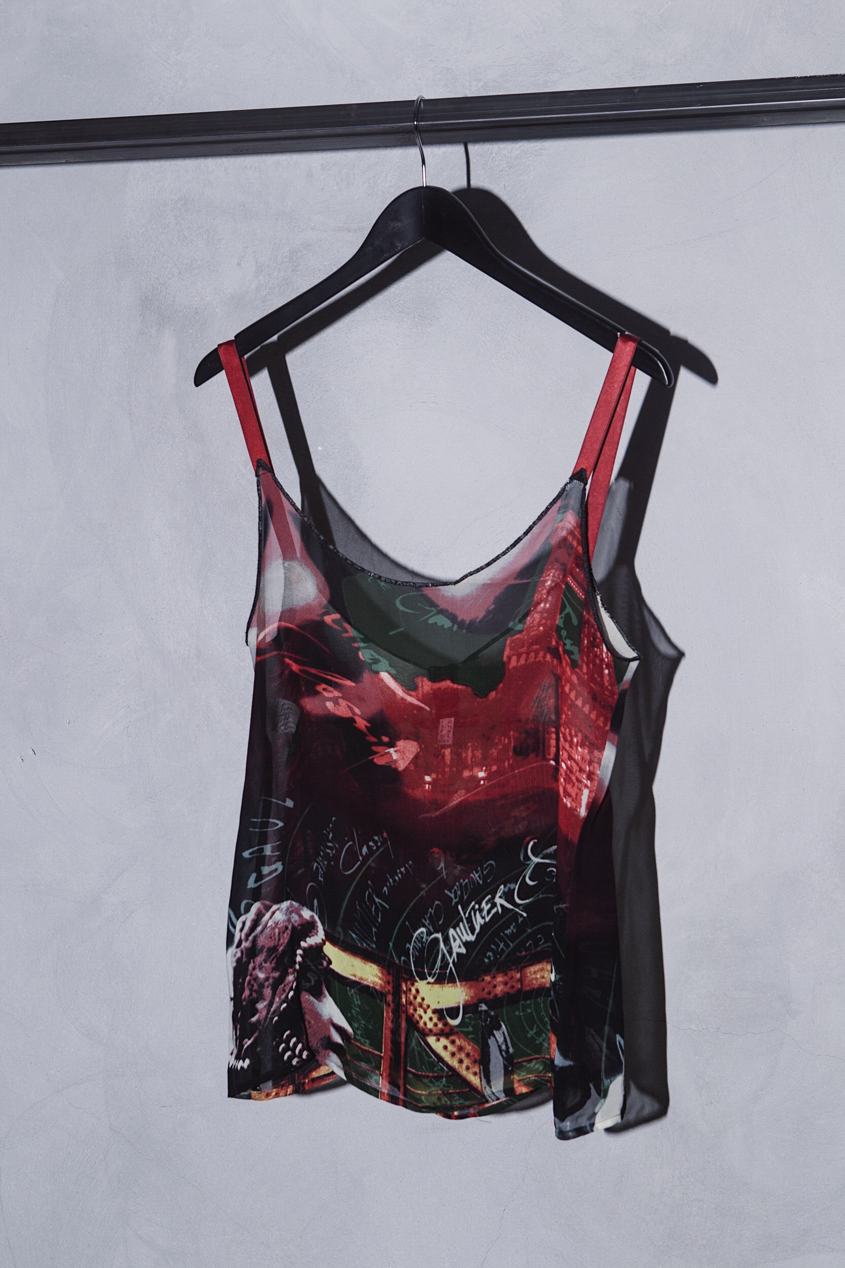 VINTAGE JEAN-PAUL GAULTIER CLASSIQUE SHEER PRINTED CAMI - MULTI | Garmentory