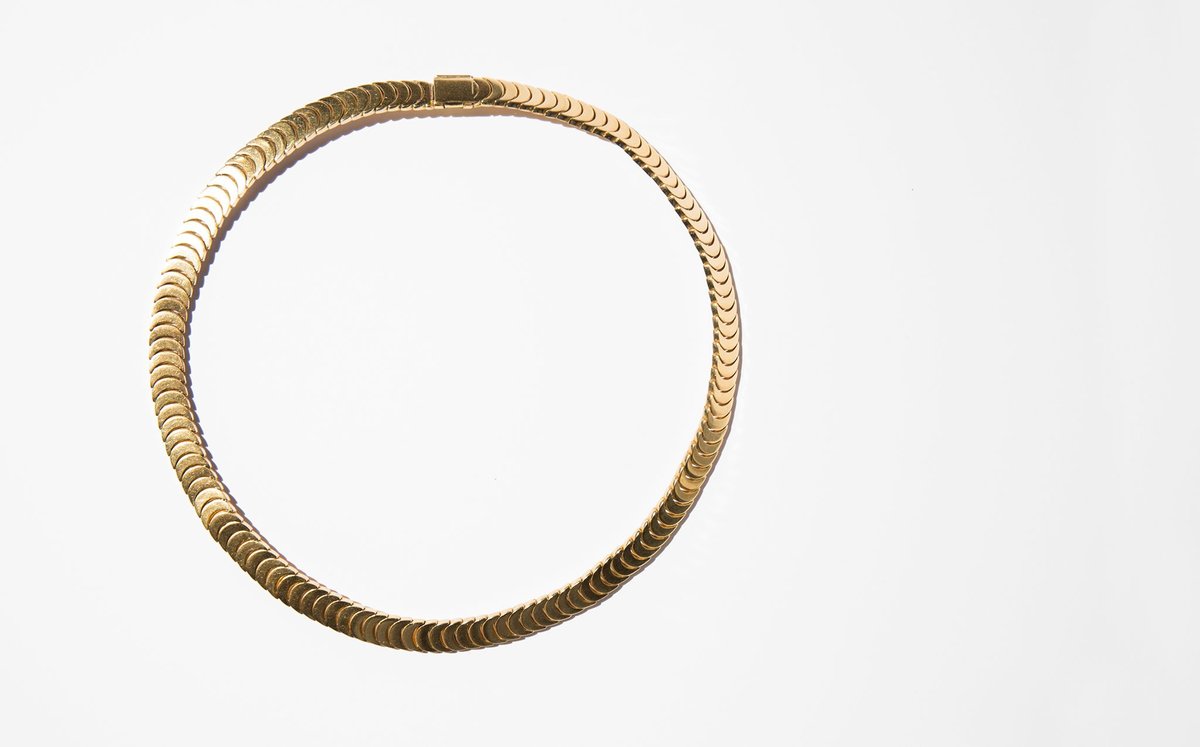 Vintage Kindred Black 18k Gold Tri-Color Scales Choker | Garmentory