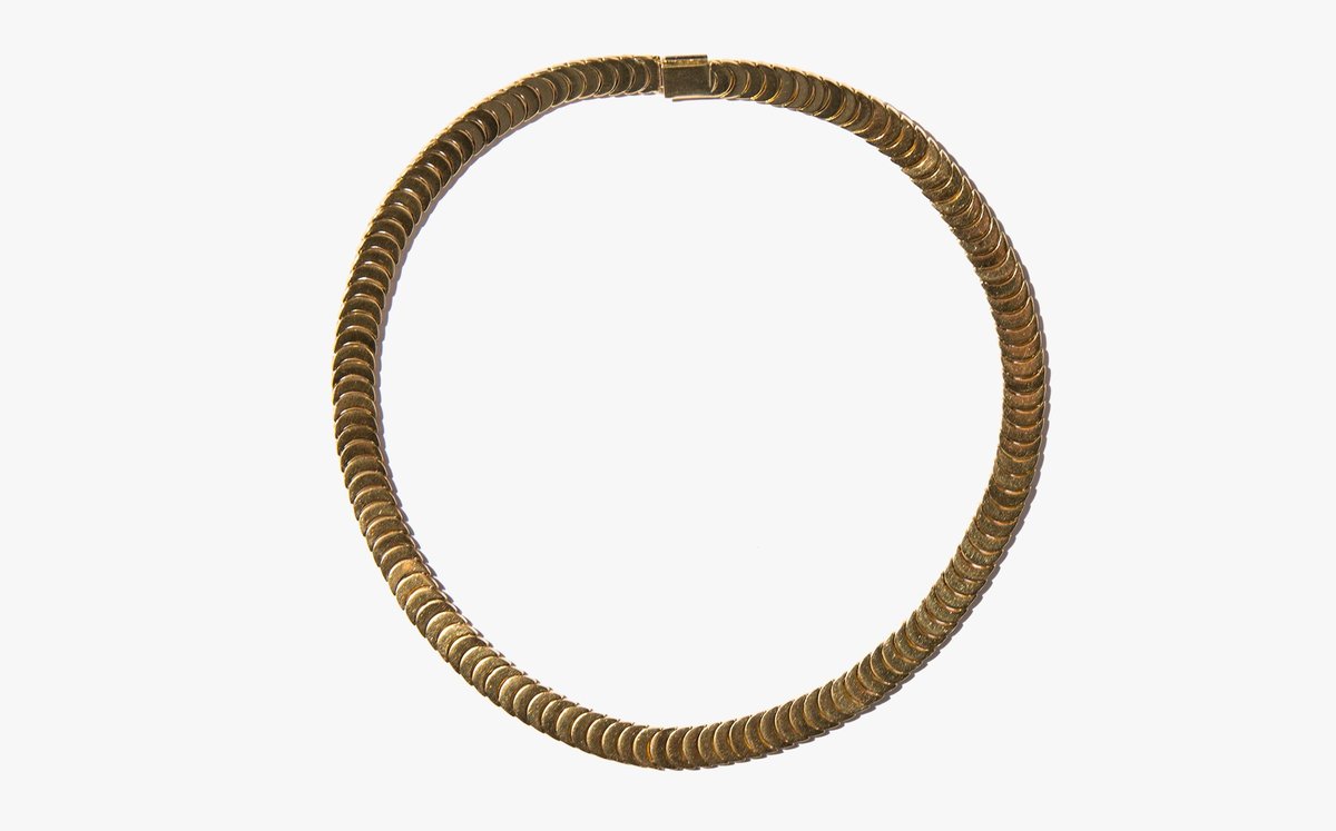 Vintage Kindred Black 18k Gold Tri-Color Scales Choker | Garmentory
