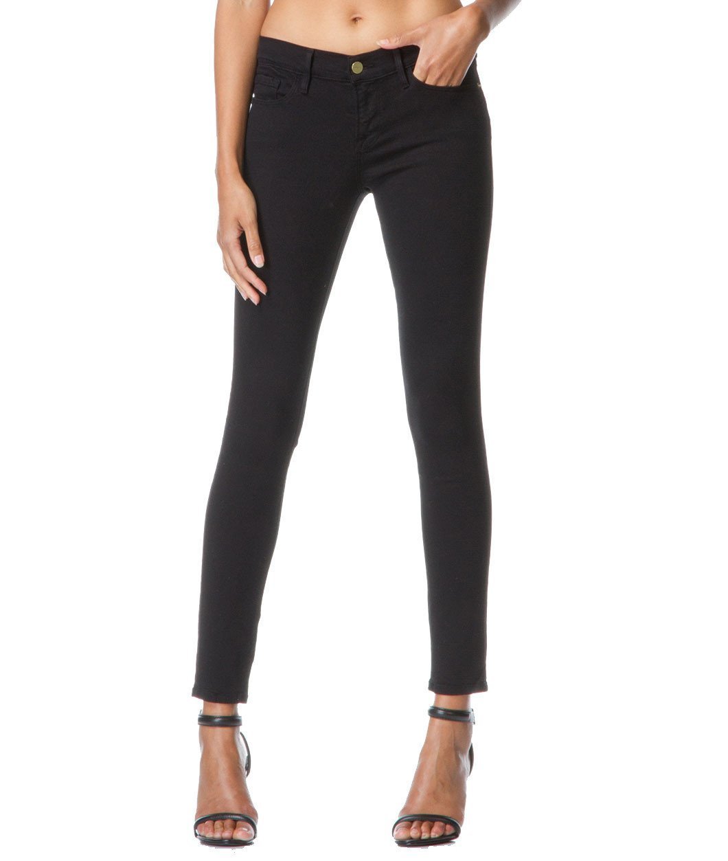 frame le skinny de jeanne crop black