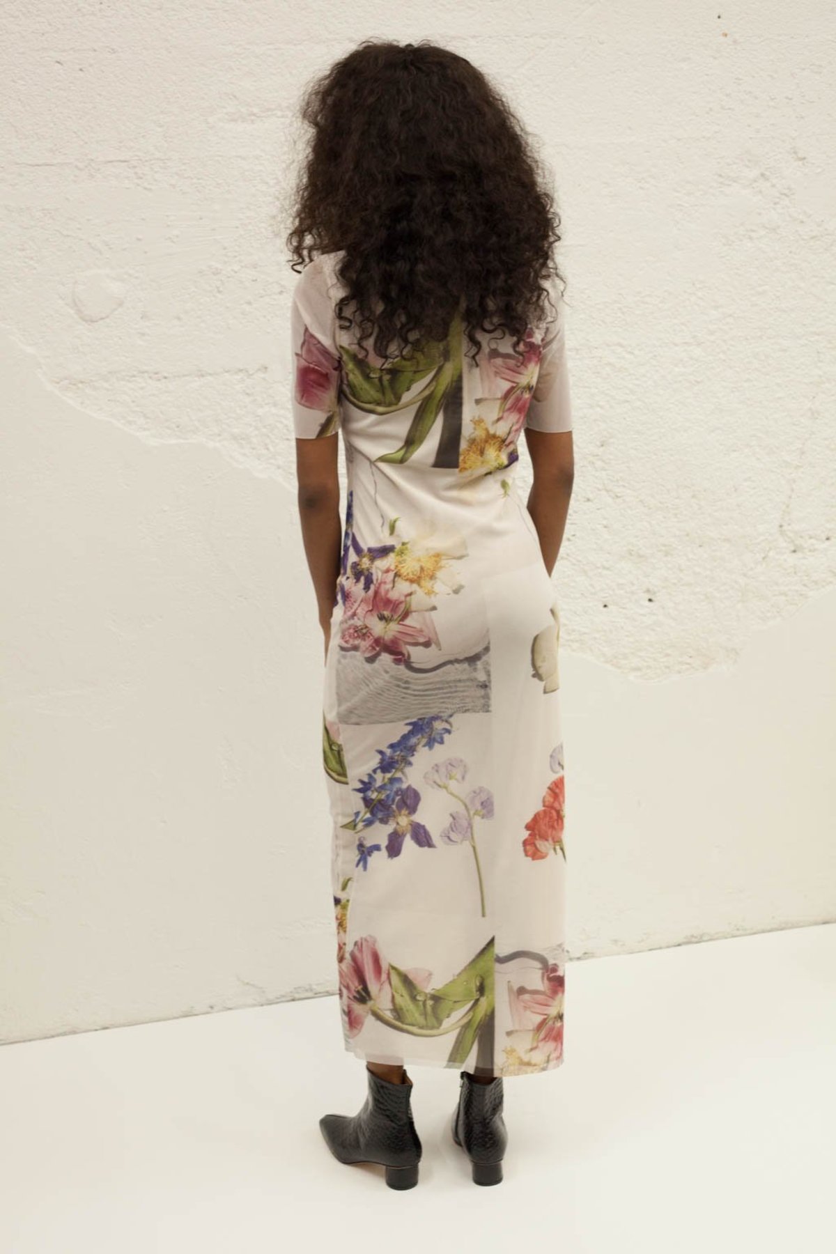 Ganni Tilden Mesh Cap Sleeve Dress - Bright White Floral | Garmentory