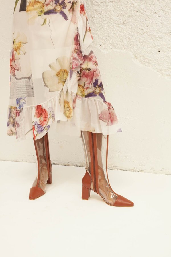 metallic cocktail dress with sleeves Betsy & Adam Women's Metallic Crinkled Blouson-Sleeve Gown - White Pink Gold
