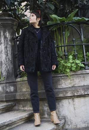 Bird On A Wire Vintage Calf Wool Coat - Black Bird On A Wire Vintage Calf Wool Coat - Black