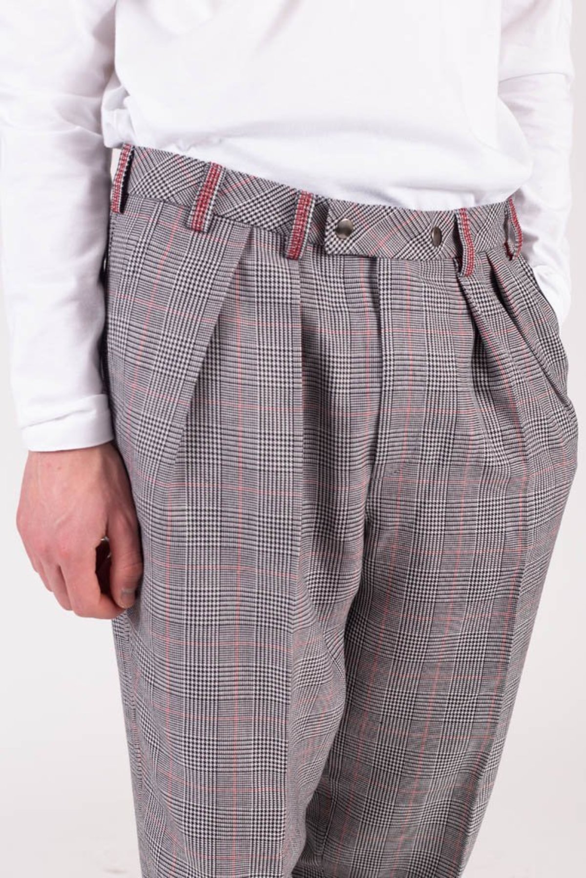 Four Horsemen Contrast Pant - Plaid/Red - Image 2 of 4