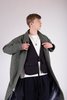 Four Horsemen Long Wool Car Coat - Forest Check - Thumbnail 5