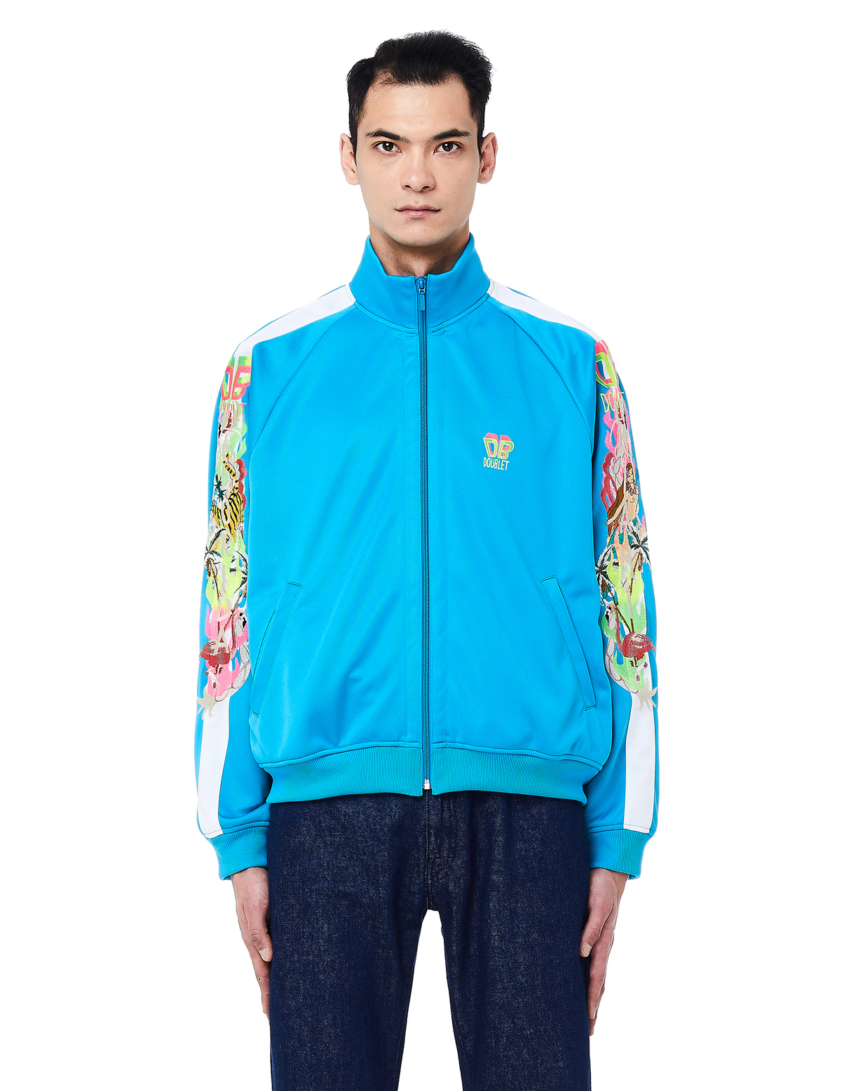 Doublet Chaos Embroidery Track Jacket - Blue | Garmentory