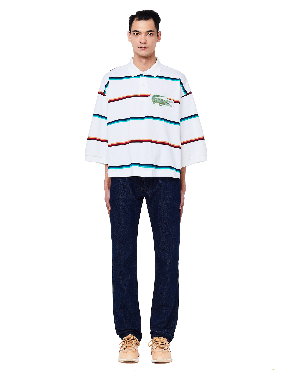 Doublet Oversized Hologram Patch Cotton Polo T-Shirt | Garmentory