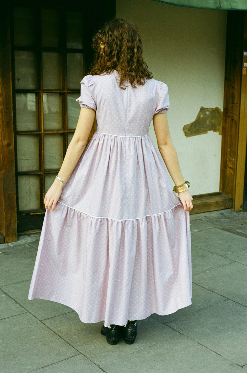 Batsheva Empire Dress - Lavender Floral | Garmentory 