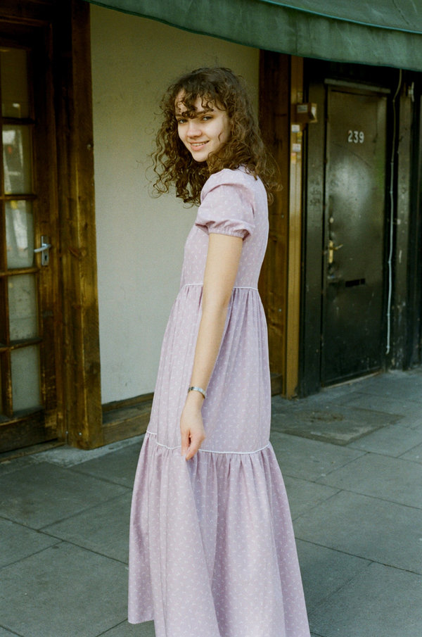 Batsheva Empire Dress - Lavender Floral | Garmentory 