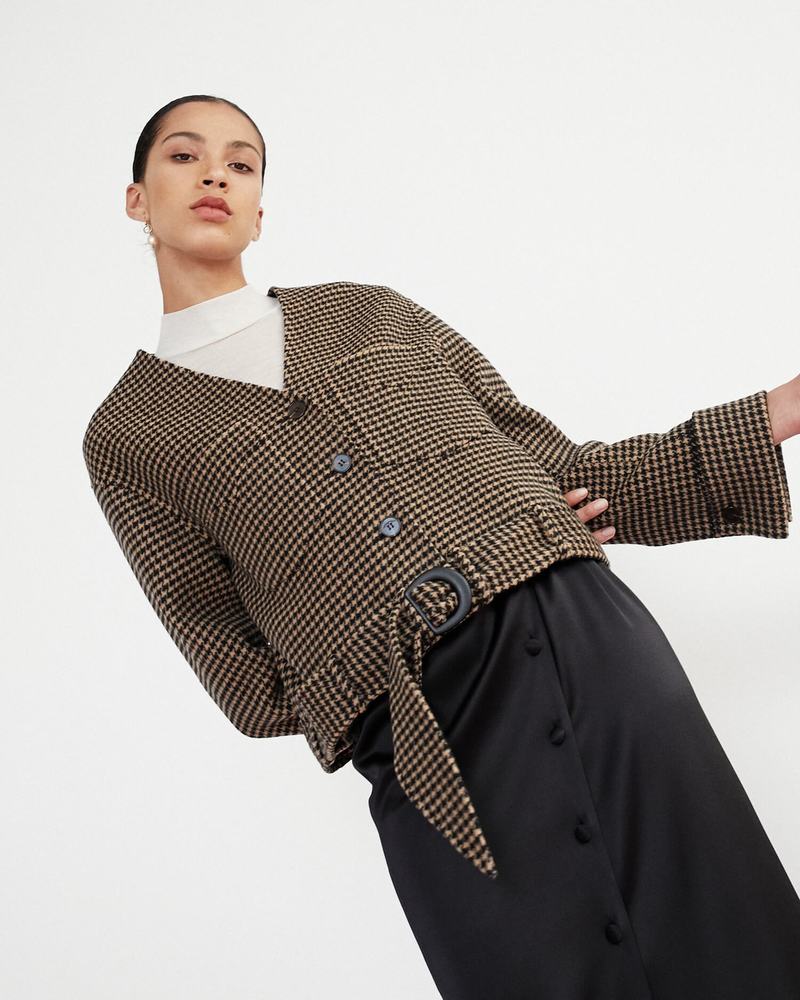 Nanushka IMAN Cropped jacket Check Garmentory