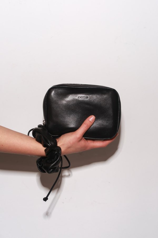 Jil Sander Scrunchie Pouch - Black | Garmentory