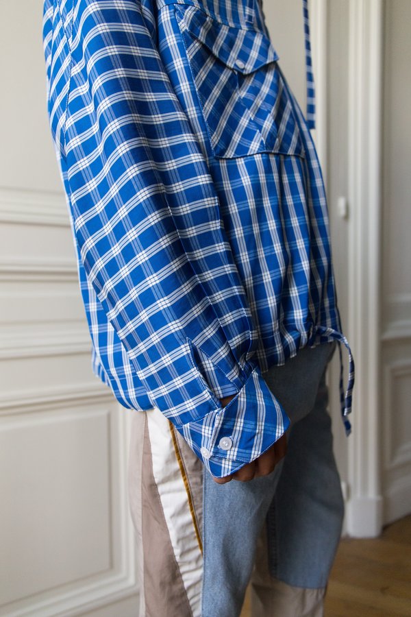 Martine Rose Bright Check Hooded Shirt | Garmentory