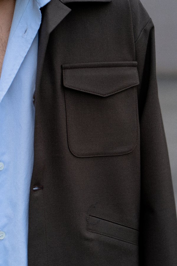 SECOND/LAYER Calo Shirt Jacket - Brown | Garmentory