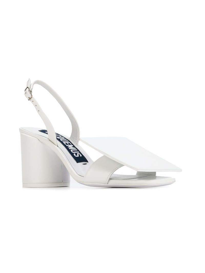 Jacquemus Les Rond Carre Sandals - White Leather | Garmentory