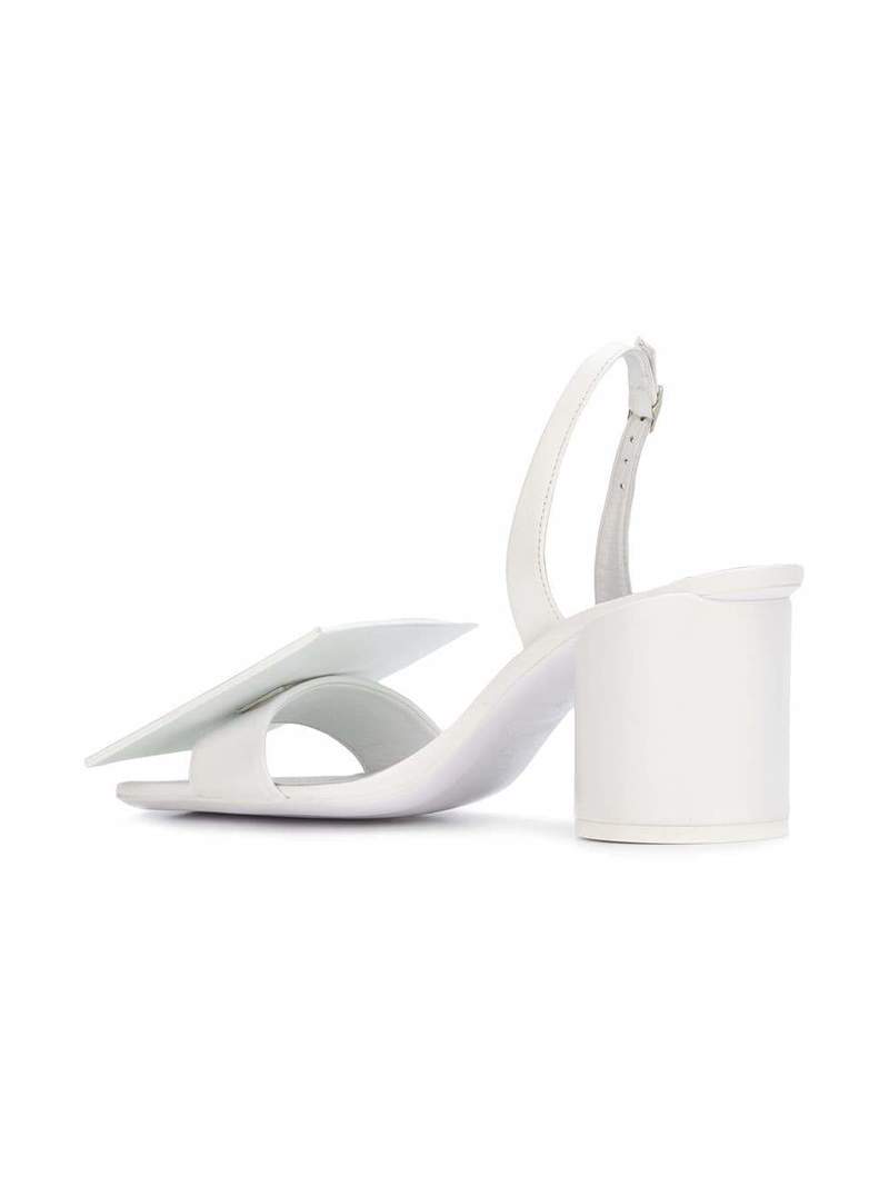 Jacquemus Les Rond Carre Sandals - White Leather | Garmentory