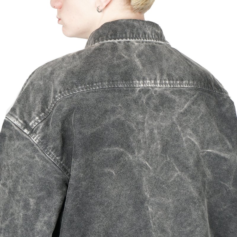 トップス cavempt bleached denim big shirts Cav Empt ULT Bleached Denim Big Shirt - White