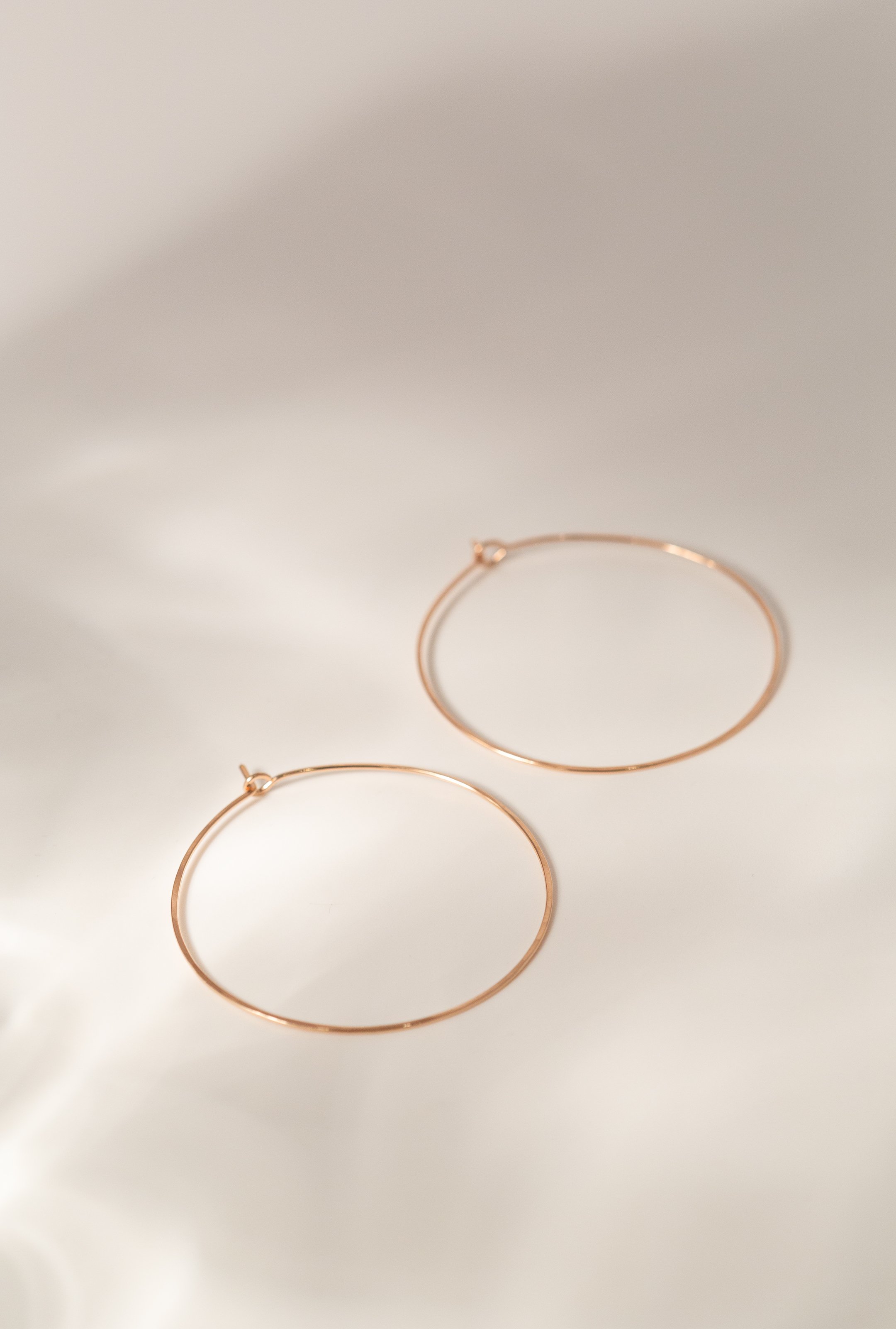 Hoop Earrings Medium Rose Gold-Filled Hammered