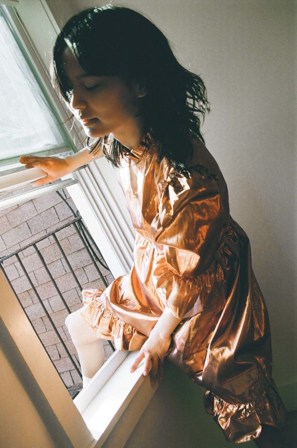 batsheva metallic dress Wendy Dress in Pink Holographic
