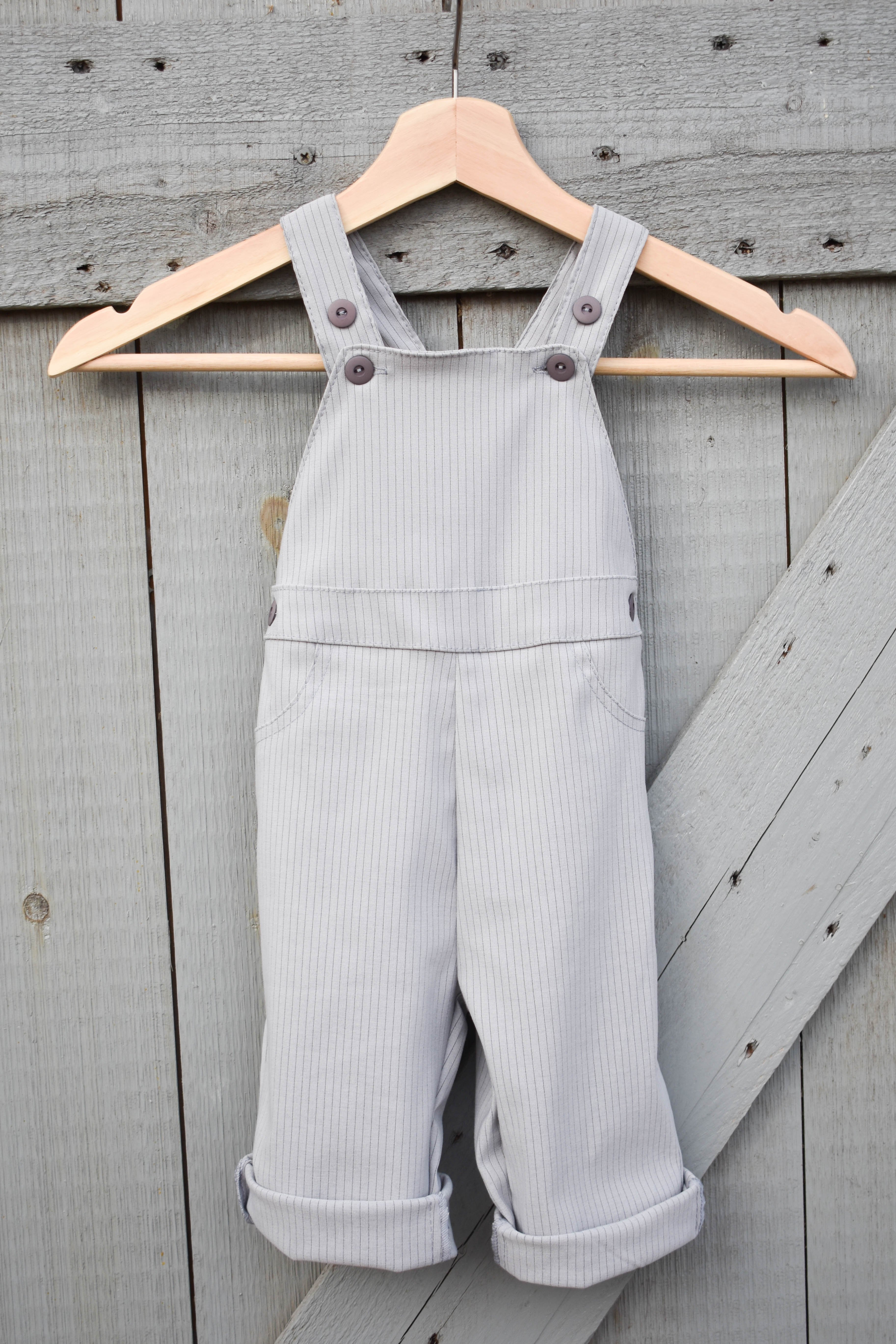 KIDS CONRADO Lily Overalls Pinstripe Grey Pinstripe Garmentory