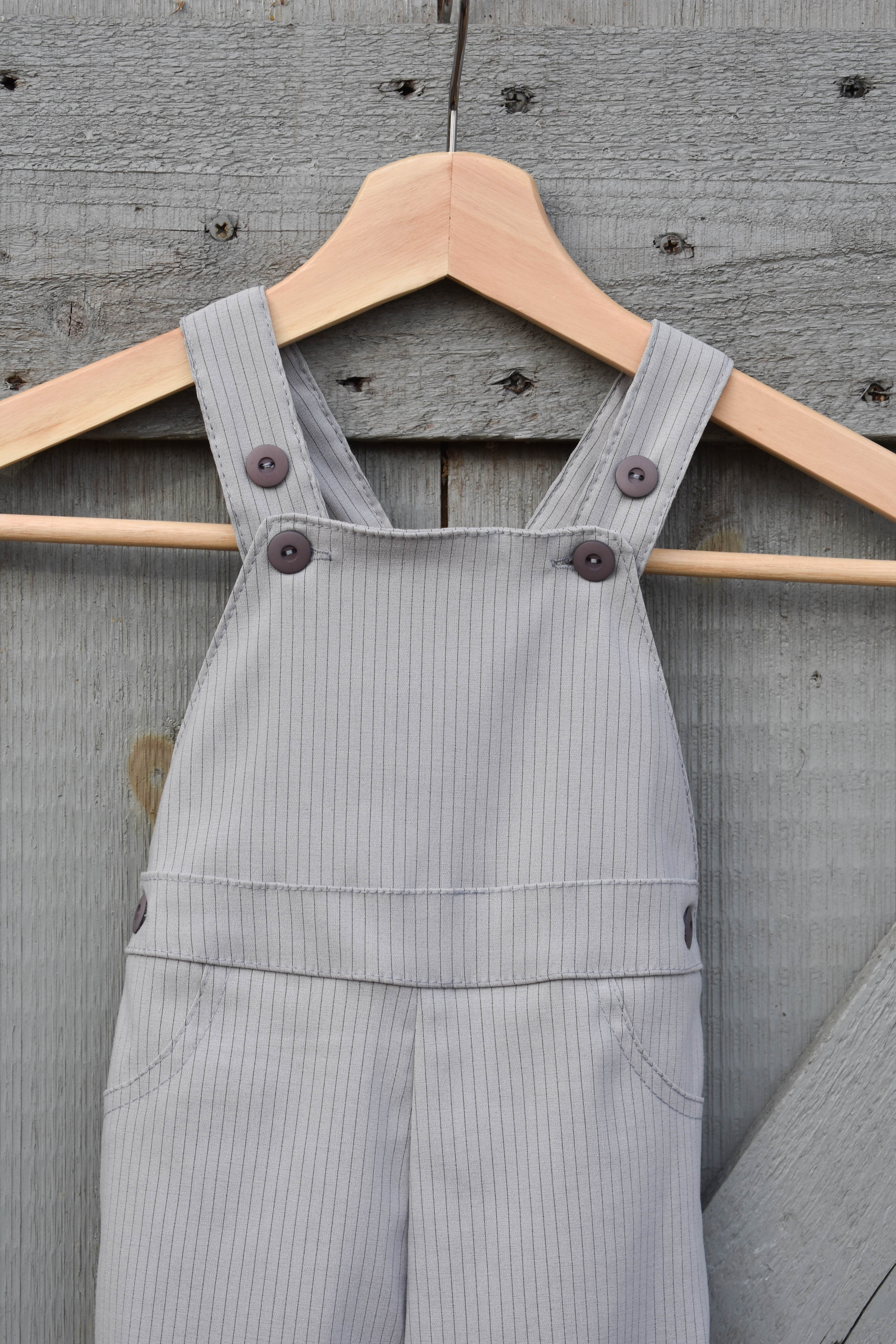 KIDS CONRADO Lily Overalls Pinstripe Grey Pinstripe Garmentory
