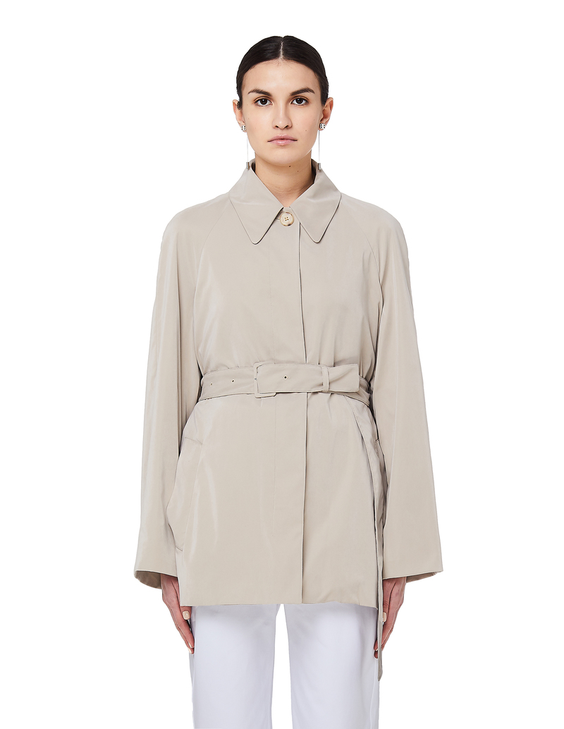 The Row Naybin Belted Shirt Jacket - Beige | Garmentory
