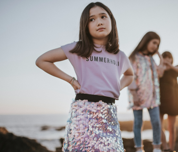 KIDS Andorine Iridescent Sequin Skirt - Pink KIDS Andorine Iridescent Sequin Skirt - Pink