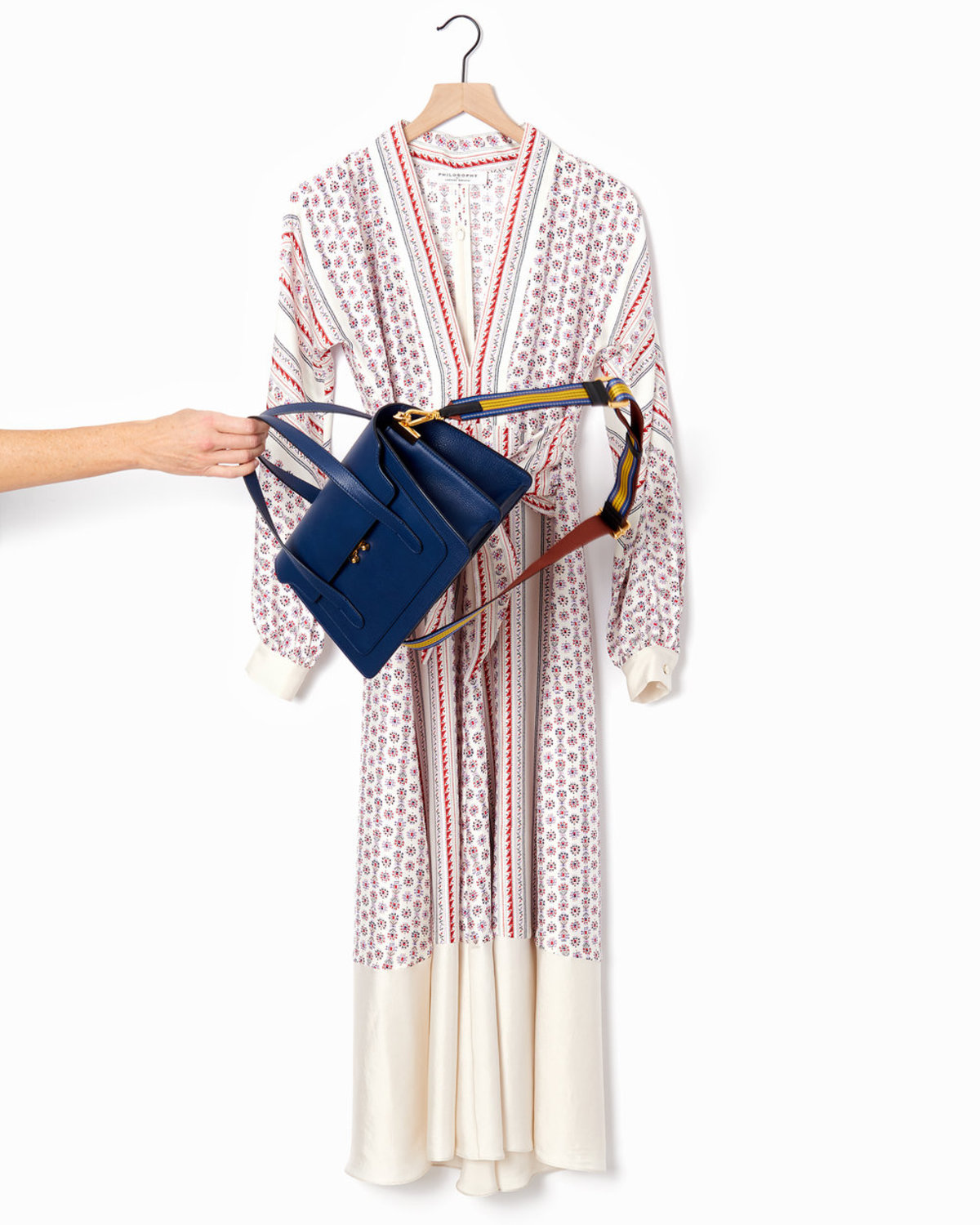 Philosophy di Lorenzo Serafini Scarf-Print Dress - Ivory