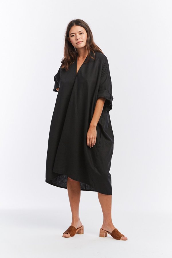 Miranda Bennett Linen Muse Dress - Black | Garmentory Miranda Bennett Linen Muse Dress - Black | Garmentory
