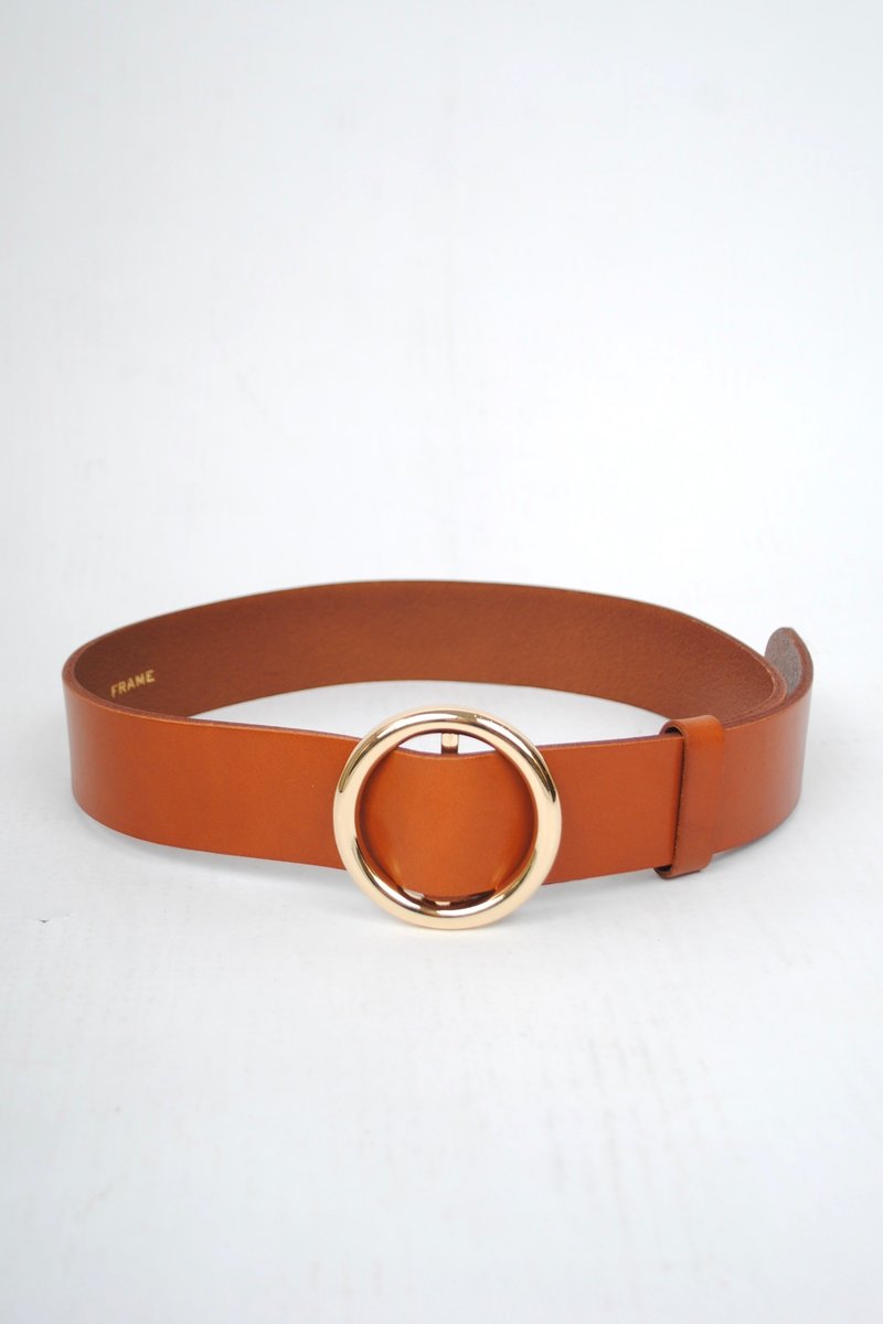 FRAME Denim Le Circle Belt - COGNAC | Garmentory display picture 2