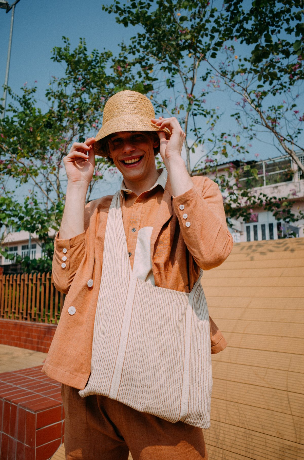 UNISEX Seeker x Retriever Jute Bucket Hat Oat Garmentory