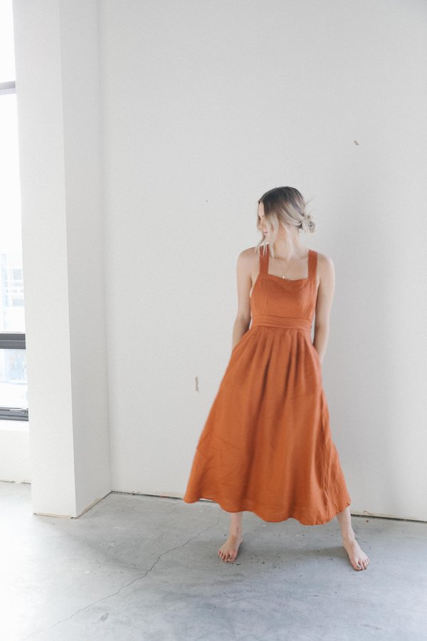All That Remains Ophelia Pinafore Dress - Ochre | Garmentory All That Remains Ophelia Pinafore Dress - Ochre | Garmentory