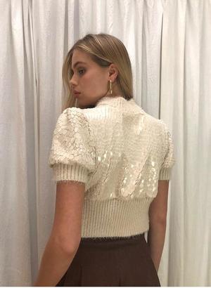 House of Sunny Micro Reptile Sweater - Almond Milk House of Sunny Micro Reptile Sweater - Almond Milk