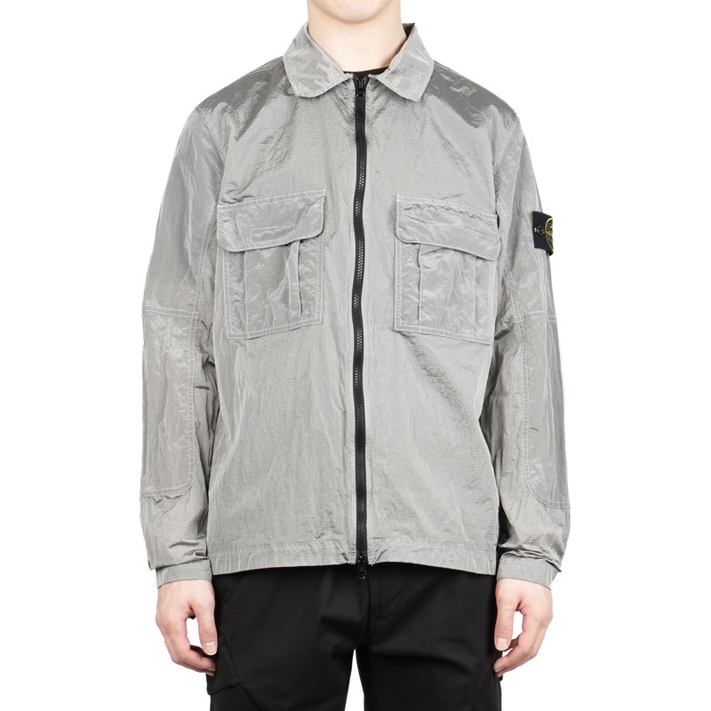 ジャケット・アウター STONE  NYLON L SHIRT Stone Island Men's Nylon Metal Shirt Jacket in Black Stone