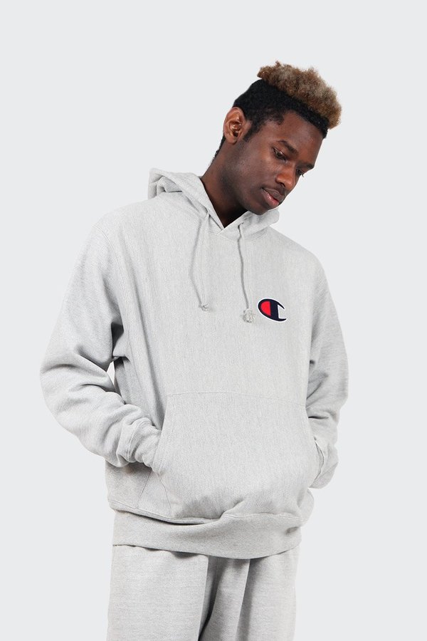 Reverse Weave Big Logo Hoodie Oxford Grey Garmentory