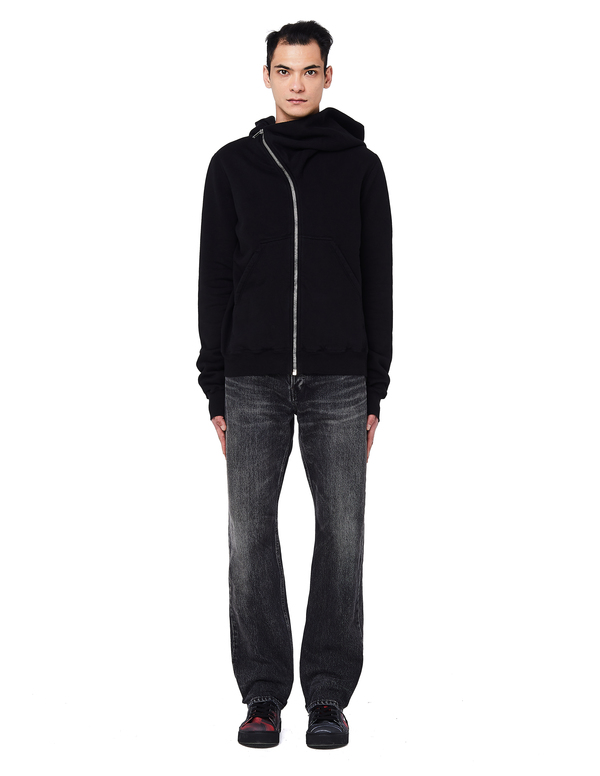 DRKSHDW by Rick Owens Asymmetric Zip-Up Hoodie - Black | Garmentory